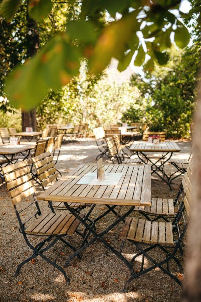 Idyllischer Gastgarten mit alten Kastanienbäumen, © Niederösterreich Werbung / Daniela Führer