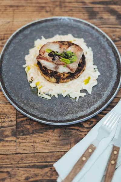 Waldviertler Edelwels auf Erdäpfel-Blunzenrösti und Spitzkraut, © Niederösterreich Werbung/David Schreiber