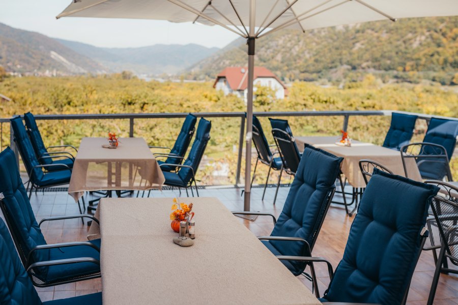 Terrasse mit weiten Blick über die Donau, © Niederösterreich Werbung/Daniela Führer